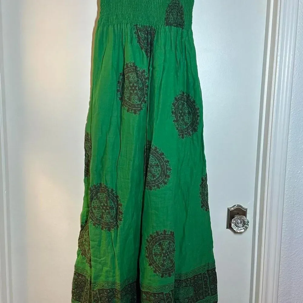Planet-gold Women's Green Dress